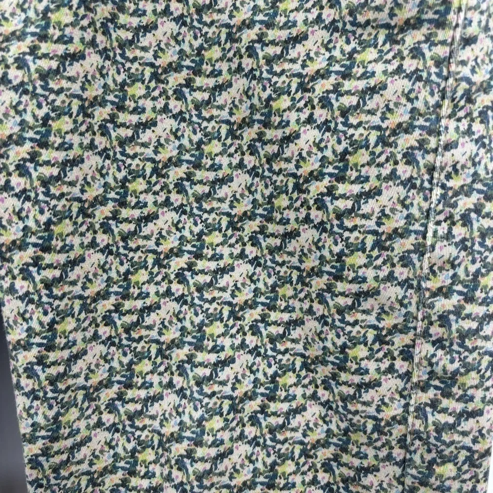 Cabi Abstract Floral Print Jeans Green Size 0